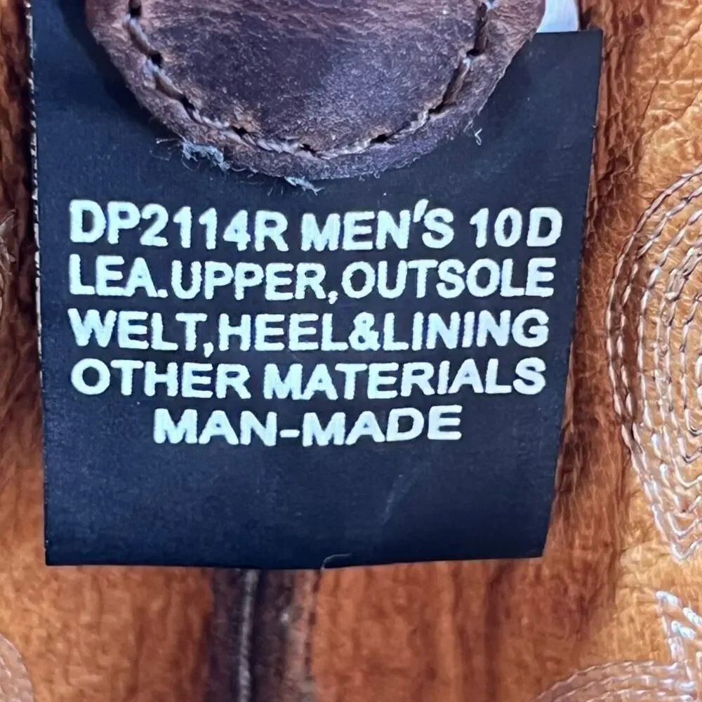 Dan Post Men’s Brown Leather Western Cowboy Boot Size US 10 D
